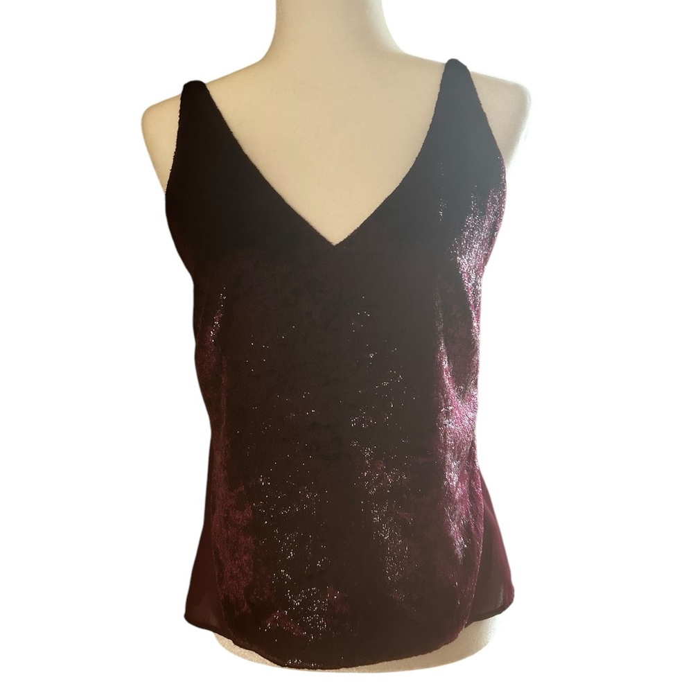 J Brand Lucy Cami Tank top Baroness wine womens SZ small y2k gossip girl party - Picture 3 of 12